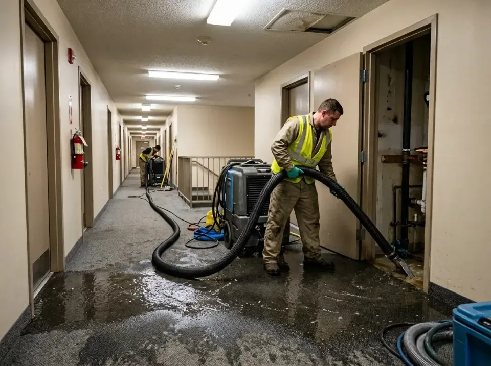 multi-unit-apartment-hallway-f-005 — frequently asked questions, Emergency Burst Pipe Water Extraction & Removal in Cloverly…